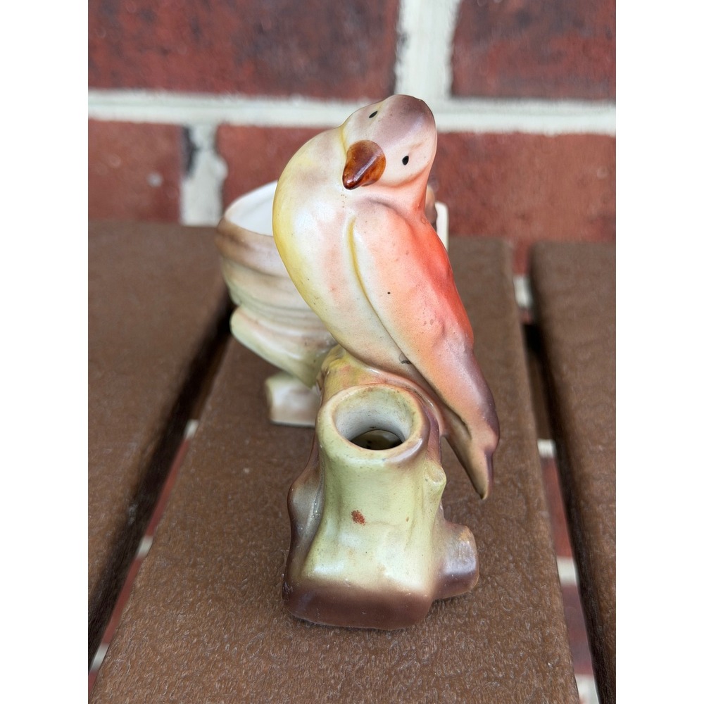 Vintage Czechoslovakia Ceramic Bird Nest Planter Toothpick Holder Figurine 15